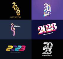 Big Set of 2023 Happy New Year logo text design 2023 number design template vector