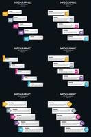 Vector 6 Infographics Pack Presentation slide template 5 Steps cycle diagrams and timelines