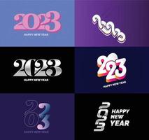 Big Collection of 2023 Happy New Year symbols Cover of business diary for 2023 with wishes vector