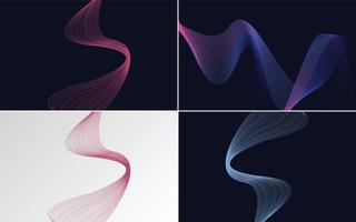 Collection of geometric minimal lines pattern set vector