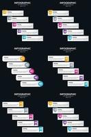 plantilla de diapositiva de presentación del paquete de infografías vectoriales 6 diagramas de ciclo de 5 pasos y líneas de tiempo vector