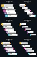 Vector 6 Infographics Pack Presentation slide template 5 Steps cycle diagrams and timelines