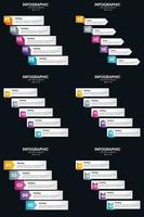 Vector 6 Infographics Pack Presentation slide template 5 Steps cycle diagrams and timelines