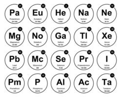 20 Preiodic table of the elements Icon Pack Design vector