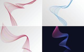 Collection of geometric minimal lines pattern set vector