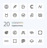 20 Cryptocurrency Line icon Pack like coin  crypto  crypto currency coin vector