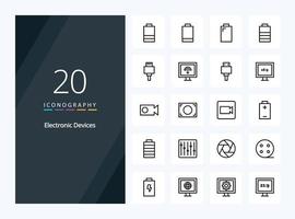 20 Devices Outline icon for presentation vector