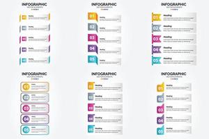 ilustración vectorial infografía conjunto de diseño plano para folleto publicitario y revista vector