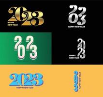 Big Set of 2023 Happy New Year logo text design 2023 number design template vector