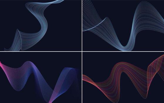 modern wave curve abstract presentation background Pack vector