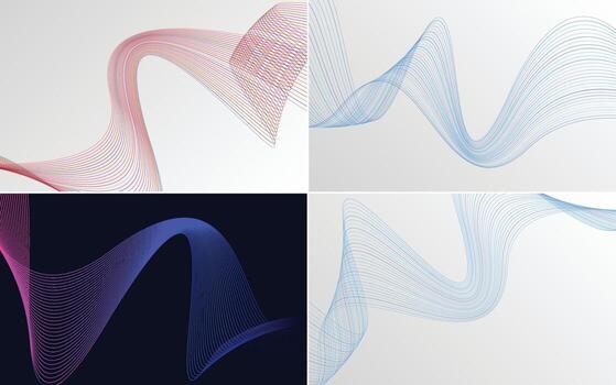 paquete de fondo de presentación abstracta de curva de onda moderna vector