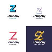 diseño de paquete de logotipo grande de letra z diseño de logotipos modernos y creativos para su negocio vector