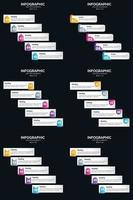 Vector 6 Infographics Pack Presentation slide template 5 Steps cycle diagrams and timelines