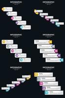 Vector 6 Infographics Pack Presentation slide template 5 Steps cycle diagrams and timelines