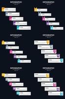 plantilla de diapositiva de presentación del paquete de infografías vectoriales 6 diagramas de ciclo de 5 pasos y líneas de tiempo vector