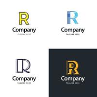 letra r diseño de paquete de logotipos grandes diseño de logotipos modernos y creativos para su negocio vector