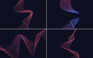 Collection of geometric minimal lines pattern set vector