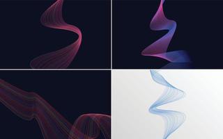 Collection of geometric minimal lines pattern set vector