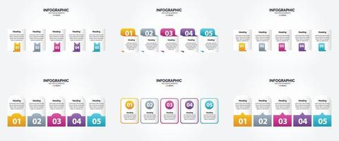 ilustración vectorial infografía conjunto de diseño plano para folleto publicitario y revista vector