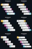 Vector 6 Infographics Pack Presentation slide template 5 Steps cycle diagrams and timelines