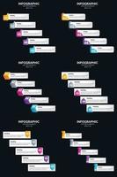 Vector 6 Infographics Pack Presentation slide template 5 Steps cycle diagrams and timelines