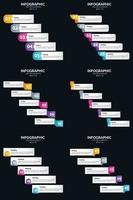 Vector 6 Infographics Pack Presentation slide template 5 Steps cycle diagrams and timelines