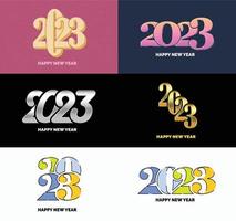 Big Collection of 2023 Happy New Year symbols Cover of business diary for 2023 with wishes vector