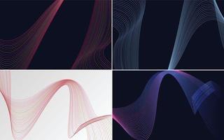 Collection of geometric minimal lines pattern set vector