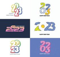 Big Set of 2023 Happy New Year logo text design 2023 number design template vector