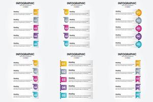 ilustración vectorial infografía conjunto de diseño plano para folleto publicitario y revista vector