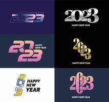 Big Set of 2023 Happy New Year logo text design 2023 number design template vector