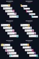 Vector 6 Infographics Pack Presentation slide template 5 Steps cycle diagrams and timelines