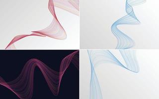 Collection of geometric minimal lines pattern set vector