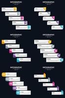 Vector 6 Infographics Pack Presentation slide template 5 Steps cycle diagrams and timelines