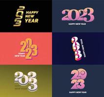 Big Collection of 2023 Happy New Year symbols Cover of business diary for 2023 with wishes vector