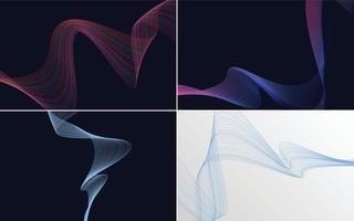 Collection of geometric minimal lines pattern set vector