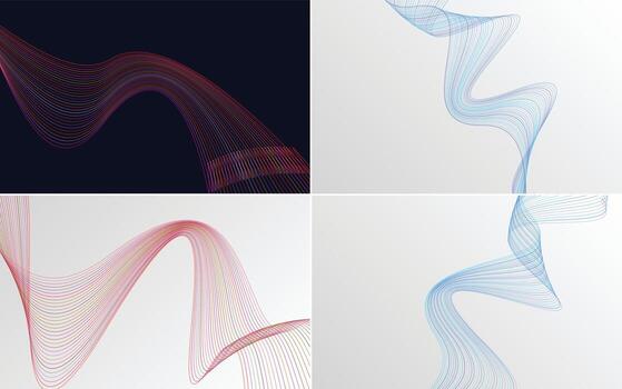 Collection of geometric minimal lines pattern set vector