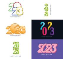 Big Set of 2023 Happy New Year logo text design 2023 number design template vector