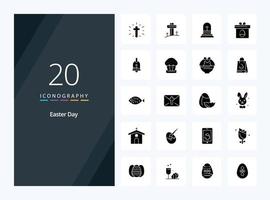 20 Easter Solid Glyph icon for presentation vector
