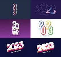 Big Collection of 2023 Happy New Year symbols Cover of business diary for 2023 with wishes vector