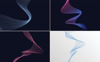 Collection of geometric minimal lines pattern set vector