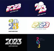 Big Set of 2023 Happy New Year logo text design 2023 number design template vector