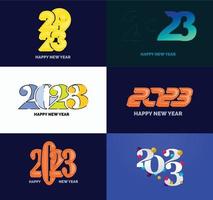 Big Set of 2023 Happy New Year logo text design 2023 number design template vector