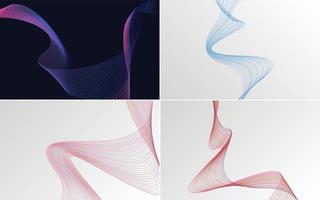 Collection of geometric minimal lines pattern set vector