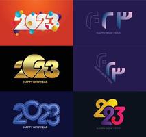 Big Set of 2023 Happy New Year logo text design 2023 number design template vector