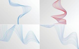 Collection of geometric minimal lines pattern set vector