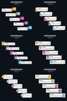 Vector 6 Infographics Pack Presentation slide template 5 Steps cycle diagrams and timelines