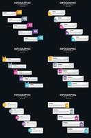 Vector 6 Infographics Pack Presentation slide template 5 Steps cycle diagrams and timelines