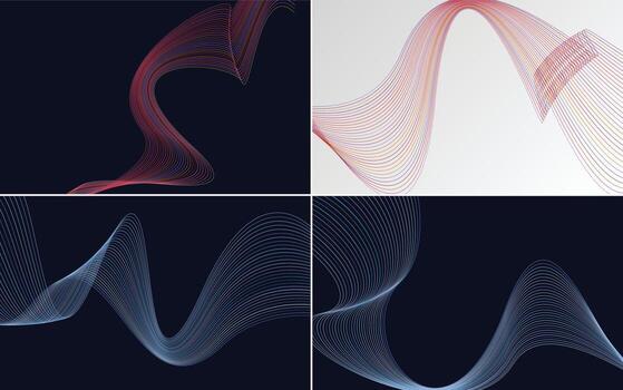 modern wave curve abstract presentation background Pack vector