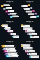 Vector 6 Infographics Pack Presentation slide template 5 Steps cycle diagrams and timelines